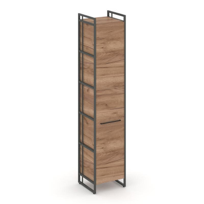 Rift Шкаф 5 ниш узкий RF.SU-51 (L) Дуб Табак/Металл Антрацит/Черный Ручки 420*396*2010