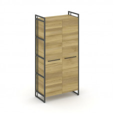 Rift Шкаф 4 ниши широкий RF.SS-41 Дуб Винченцо/Металл Антрацит/Черный Ручки 798*396*1648