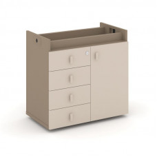 Estetica Тумба опорная-фасад+ящики ES.TON-2 Латте/Капучино/Металл Латте 750*406*725