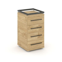 Rift Тумба приставная+рамка RF.TPR-002 Тиквуд Светлый/Металл Антрацит/Черный Ручки 416*460*797