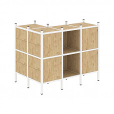 Loft Угловой внешний стеллаж наборный VR.L-51 Тиквуд Светлый/Металл Белый 862*1278*1047