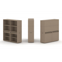 Estetica Набор №1. Тумба двойная+высокая надставка ES.NB.2V-1 Латте 1500*410*1520