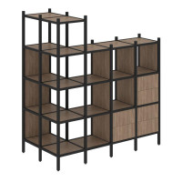 Loft Угловой внешний стеллаж наборный VR.L-57 Дуб Аризона/Металл Черный 862*1694*1869