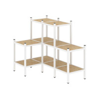 Loft Угловой внутренний стеллаж VR.L-37 Тиквуд Светлый/Металл Белый 862*1278*1047