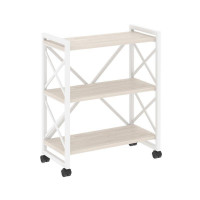 Loft Стеллаж на колесных опорах-3 полки VR.L-MST.K-3.8 Денвер Светлый/Металл Белый 800*400*968