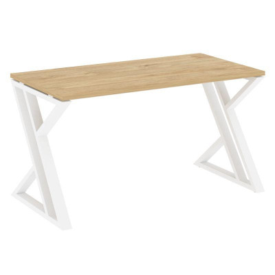 Loft Стол рабочий VR.L-SRZ-3.7 Тиквуд Светлый/Металл Белый 1380*720*750