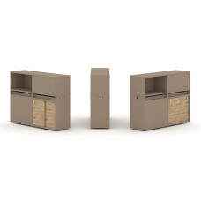 Estetica Набор №20. Тумба двойная+низкая надставка ES.NB.2N-20 Латте/Тиквуд Светлый 1500*410*1135