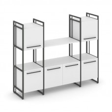 Rift Шкаф комбинированый RF.NS-002 Белый Бриллиант/Металл Антрацит/Черный Ручки 1598*396*1286