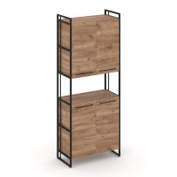 Rift Шкаф 5 ниш широкий RF.SS-52 Дуб Табак/Металл Черный/Черный Ручки 798*396*2010