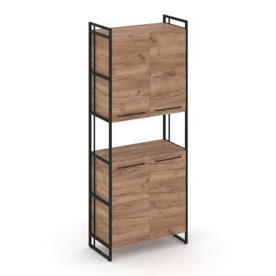 Rift Шкаф 5 ниш широкий RF.SS-52 Дуб Табак/Металл Черный/Черный Ручки 798*396*2010