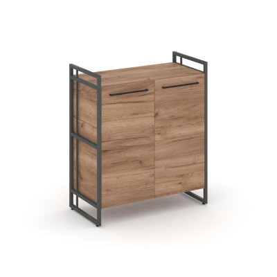 Rift Шкаф 2 ниши широкий RF.SS-21 Дуб Табак/Металл Антрацит/Черный Ручки 798*396*924