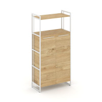 Rift Шкаф 4 ниши широкий RF.SS-43 Тиквуд Светлый/Металл Белый/Белый Ручки 798*396*1648