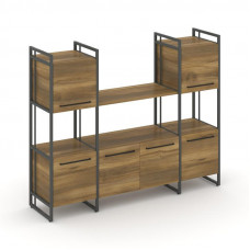 Rift Шкаф комбинированый RF.NS-002 Сандал Янтарный/Металл Антрацит/Черный Ручки 1598*396*1286