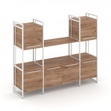 Rift Шкаф комбинированый RF.NS-002 Дуб Табак/Металл Белый/Белый Ручки 1598*396*1286