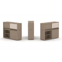 Estetica Набор №13. Тумба двойная+низкая надставка ES.NB.2N-13 Латте/Капучино 1500*410*1135