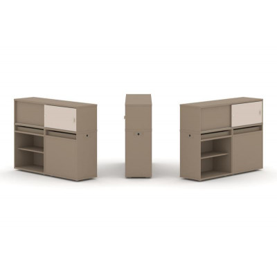 Estetica Набор №13. Тумба двойная+низкая надставка ES.NB.2N-13 Латте/Капучино 1500*410*1135