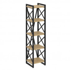 Loft Стеллаж на рег. опорах-5 полок VR.L-MST.O-5.4 Тиквуд Светлый/Металл Черный 400*400*1650