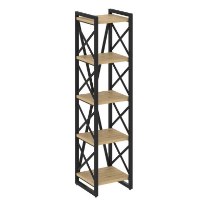 Loft Стеллаж на рег. опорах-5 полок VR.L-MST.O-5.4 Тиквуд Светлый/Металл Черный 400*400*1650