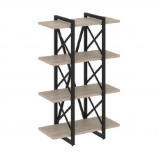 Loft Стеллаж на рег. опорах-4 полки VR.L-MST.O-4.4V Дуб Аттик/Металл Черный 800*400*1280