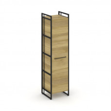 Rift Шкаф 4 ниши узкий RF.SU-41 (L) Дуб Винченцо/Металл Черный/Черный Ручки 420*396*1648