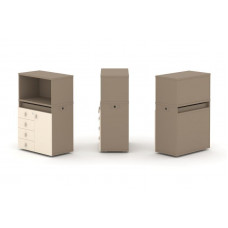 Estetica Набор №2. Тумба одиночная+низкая надставка ES.NB.1N-2 Латте/Сатин 750*410*1135