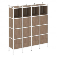 Loft Прямой стеллаж VR.L-09 Дуб Аризона/Металл Белый 1694*446*1869