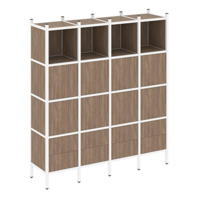 Loft Прямой стеллаж VR.L-09 Дуб Аризона/Металл Белый 1694*446*1869