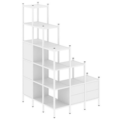 Loft Угловой внешний стеллаж наборный VR.L-59 Белый Бриллиант/Металл Белый 1278*1278*2280