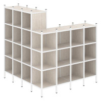 Loft Угловой внешний стеллаж наборный VR.L-60 Денвер Светлый/Металл Белый 1694*1694*1869