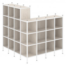 Loft Угловой внешний стеллаж наборный VR.L-60 Денвер Светлый/Металл Белый 1694*1694*1869