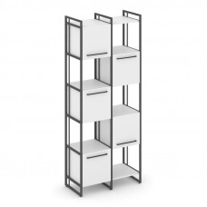 Rift Шкаф комбинированый RF.NS-003 Белый Бриллиант/Металл Антрацит/Черный Ручки 820*396*2010