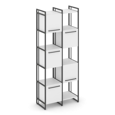 Rift Шкаф комбинированый RF.NS-003 Белый Бриллиант/Металл Антрацит/Черный Ручки 820*396*2010