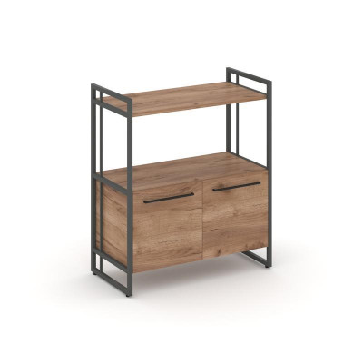 Rift Шкаф 2 ниши широкий RF.SS-22 Дуб Табак/Металл Антрацит/Черный Ручки 798*396*924