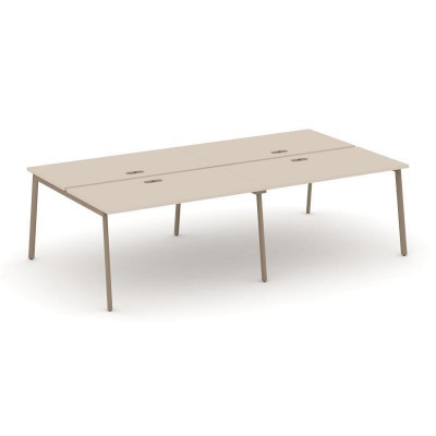 Estetica Рабочая станция 4 места ES.D.RS-4.3-LP Капучино/Металл Латте 2760*1500*750