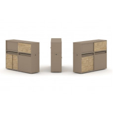 Estetica Набор №21. Тумба двойная+низкая надставка ES.NB.2N-21 Латте/Тиквуд Светлый 1500*410*1135