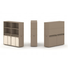 Estetica Набор №7. Тумба двойная+высокая надставка ES.NB.2V-7 Латте/Сатин 1500*410*1520