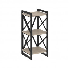 Loft Стеллаж на рег. опорах-3 полки VR.L-MST.O-3.4 Дуб Аттик/Металл Черный 400*400*910