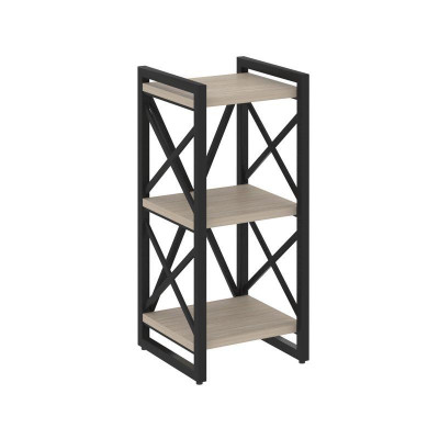 Loft Стеллаж на рег. опорах-3 полки VR.L-MST.O-3.4 Дуб Аттик/Металл Черный 400*400*910