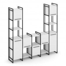 Rift Шкаф комбинированый RF.NS-001 Белый Бриллиант/Металл Черный/Черный Ручки 2020*396*2010