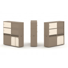 Estetica Набор №27. Тумба двойная+высокая надставка ES.NB.2V-27 Латте/Сатин 1500*410*1520