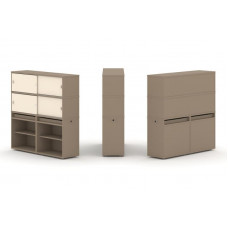 Estetica Набор №2. Тумба двойная+высокая надставка ES.NB.2V-2 Латте/Сатин 1500*410*1520