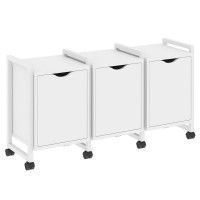 Loft Тумба на колесных опорах VR.L-TN-5.K Белый Бриллиант/Металл Белый 1440*460*767