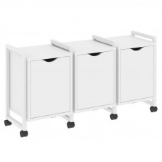 Loft Тумба на колесных опорах VR.L-TN-5.K Белый Бриллиант/Металл Белый 1440*460*767