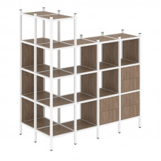 Loft Угловой внешний стеллаж наборный VR.L-57 Дуб Аризона/Металл Белый 862*1694*1869