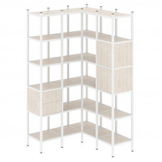 Loft Угловой внутренний стеллаж VR.L-34 Денвер Светлый/Металл Белый 1278*1278*2280