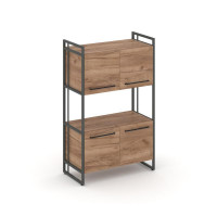 Rift Шкаф 3 ниши широкий RF.SS-33 Дуб Табак/Металл Антрацит/Черный Ручки 798*396*1286