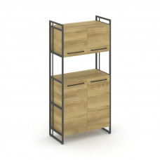 Rift Шкаф 4 ниши широкий RF.SS-42 Дуб Винченцо/Металл Антрацит/Черный Ручки 798*396*1648