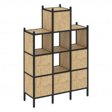 Loft Прямой стеллаж VR.L-18 Тиквуд Светлый/Металл Черный 1278*446*1869