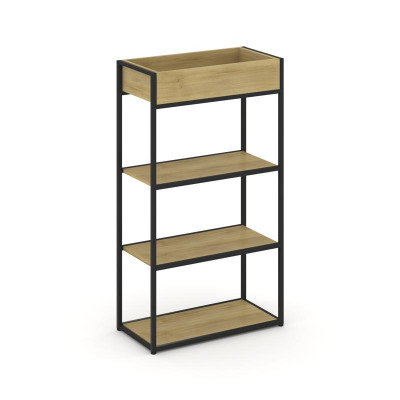 Rift Стеллаж металлический высокий приставной RF.STM-001 Дуб Винченцо/Металл Черный 596*350*1250
