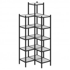 Loft Угловой внутренний стеллаж VR.L-46 Белый Бриллиант/Металл Черный 862*862*2280